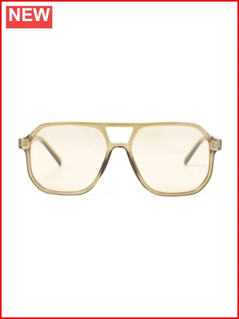 Retro Oversized Aviator Sunglasses with UV400 Protection, Polycarbonate Frame